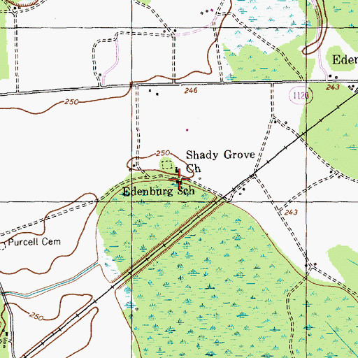 Topographic Map of Edenburg School, NC