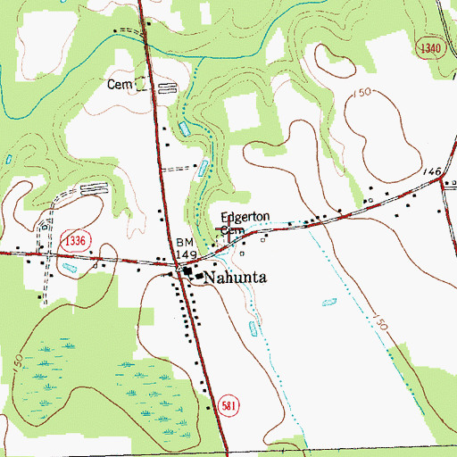 Topographic Map of Edgerton Cemetery, NC