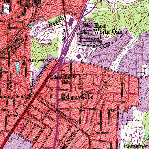 Topographic Map of Edgeville School, NC