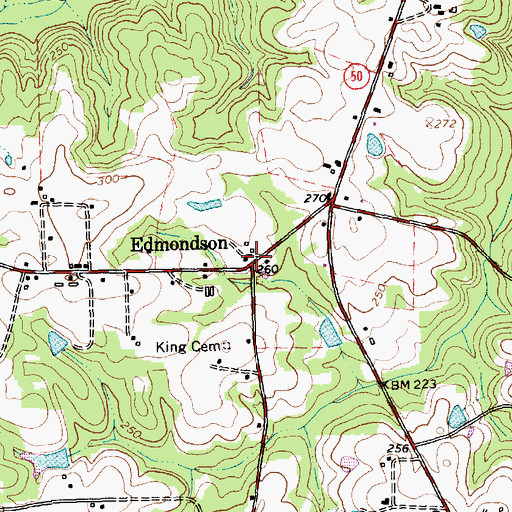 Topographic Map of Edmondson, NC