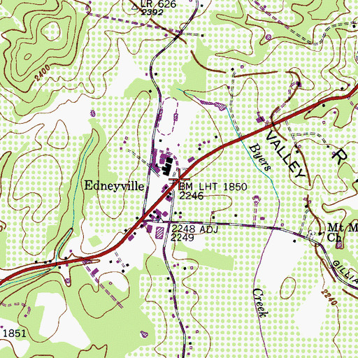 Topographic Map of Edneyville, NC