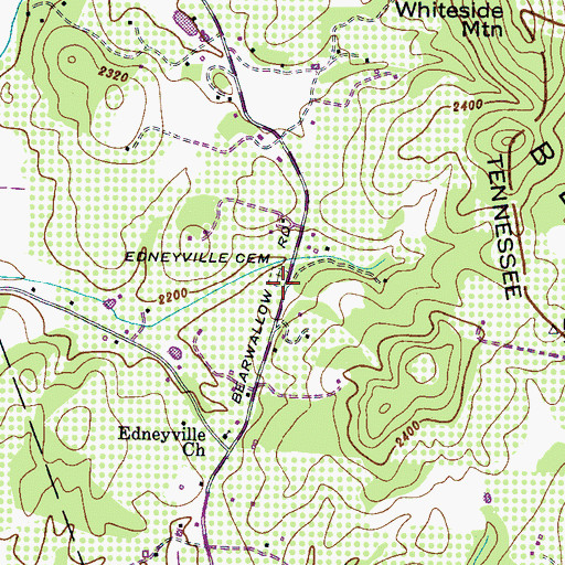 Topographic Map of Edneyville United Methodist Church Cemetery, NC