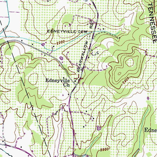 Topographic Map of Edneyville Church, NC