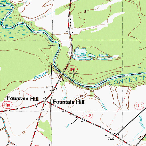 Topographic Map of Edwards Bridge, NC