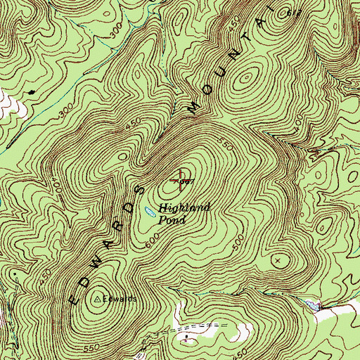 Topographic Map of Edwards Mountain, NC
