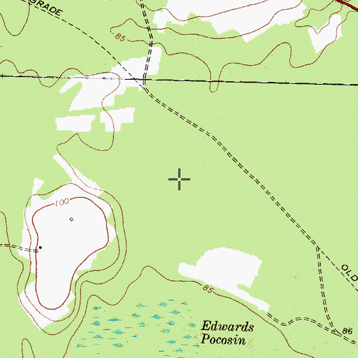 Topographic Map of Edwards Pocosin, NC