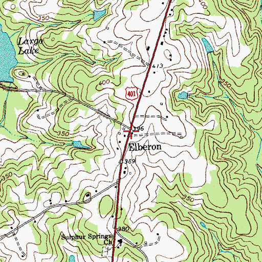 Topographic Map of Elberon, NC