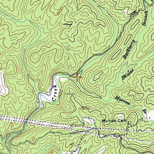 Topographic Map of Elbow Creek, NC