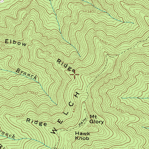 Topographic Map of Elbow Ridge, NC