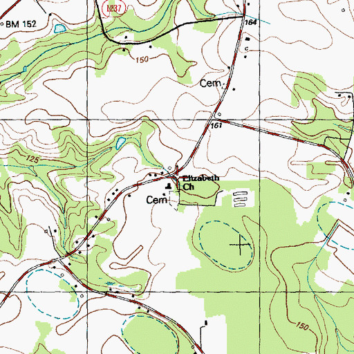 Topographic Map of Elizabeth Church, NC