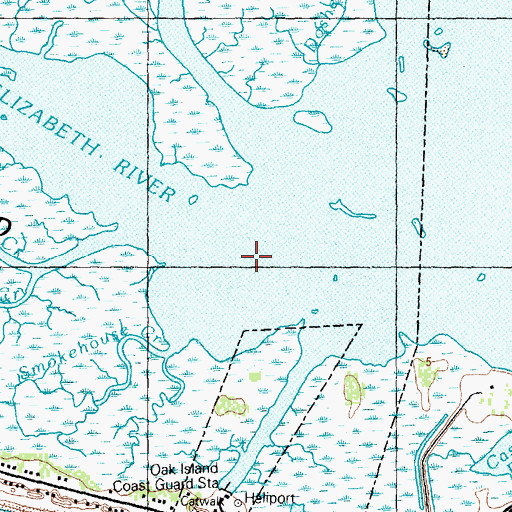 Topographic Map of Elizabeth River, NC
