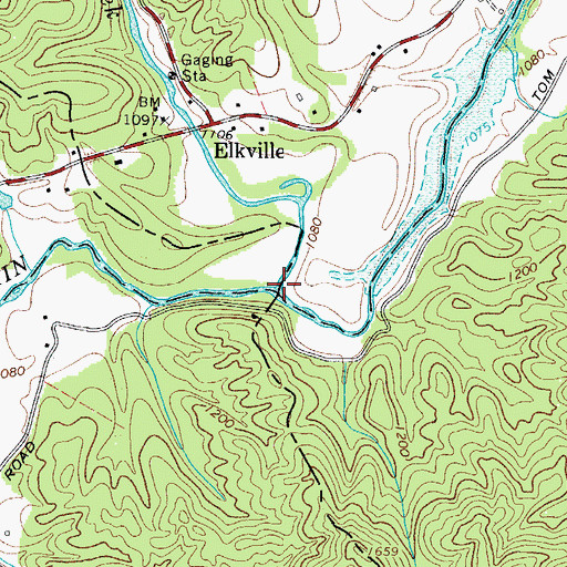 Topographic Map of Elk Creek, NC