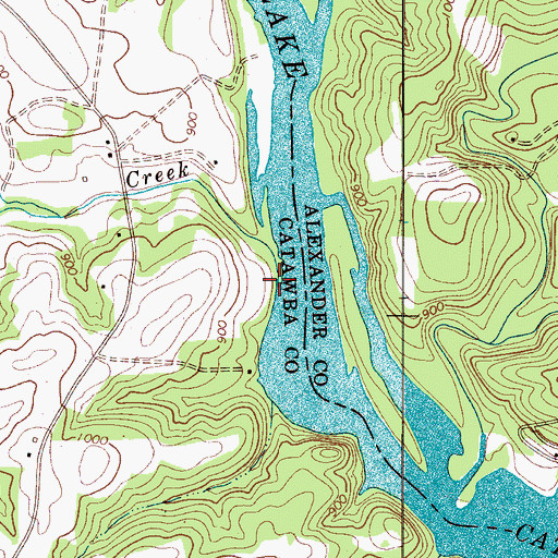 Topographic Map of Elk Shoal Creek, NC