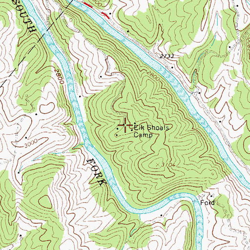 Topographic Map of Elk Shoals Camp, NC