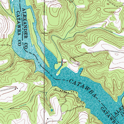 Topographic Map of Elk Shoals Creek, NC