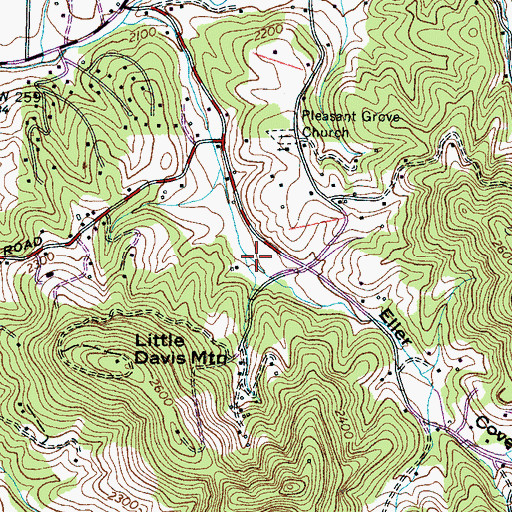 Topographic Map of Eller Cove, NC