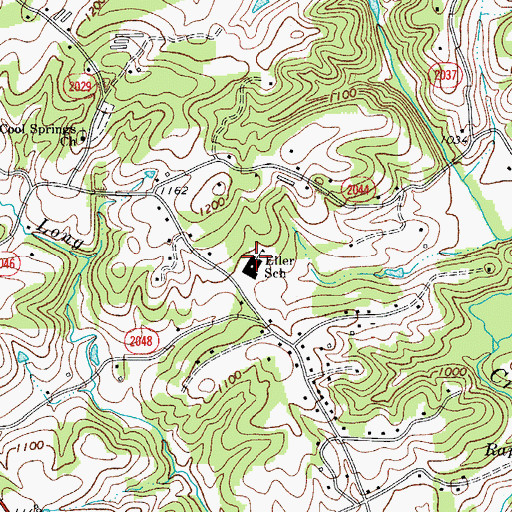 Topographic Map of Eller School, NC