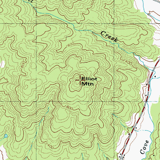 Topographic Map of Elliot Mountain, NC