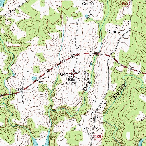 Topographic Map of Ellis Chapel, NC