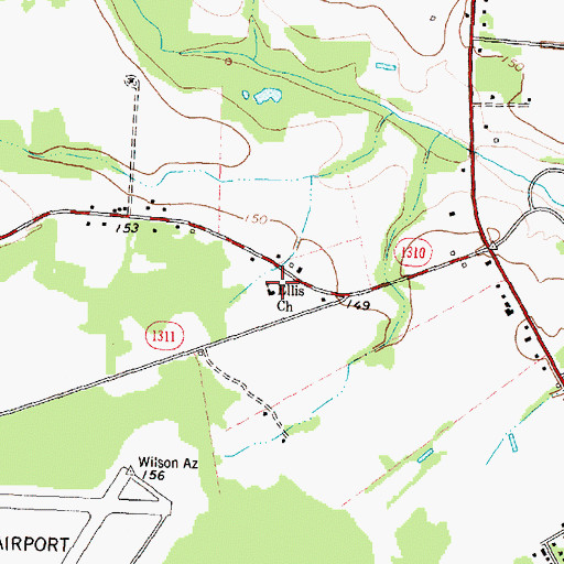 Topographic Map of Ellis Church, NC