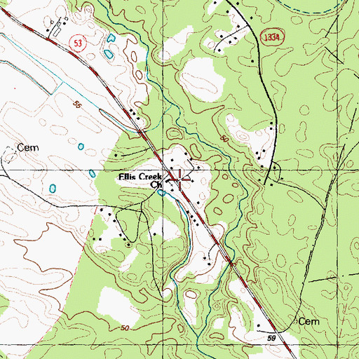 Topographic Map of Ellis Creek Church, NC