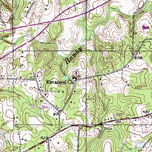 Topographic Map of Emanuel United Church of Christ, NC