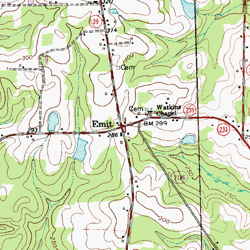 Topographic Map of Emit, NC