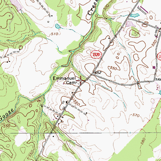 Topographic Map of Emmanuel Cemetery, NC