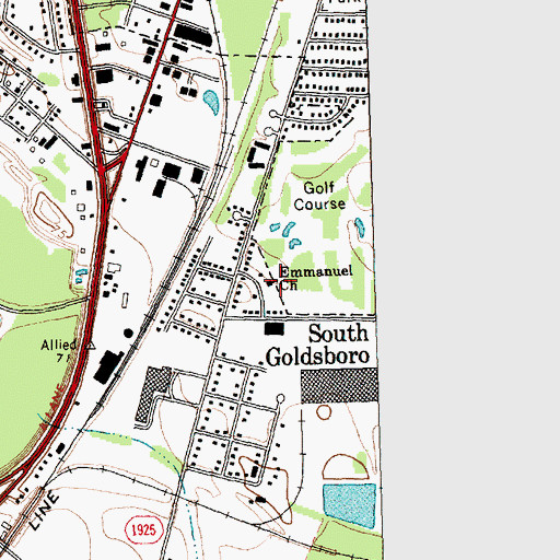 Topographic Map of Emmanuel Church, NC