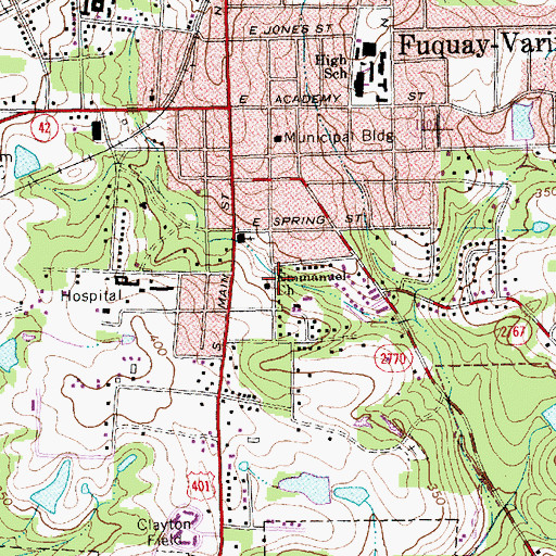 Topographic Map of Emmanuel Church, NC