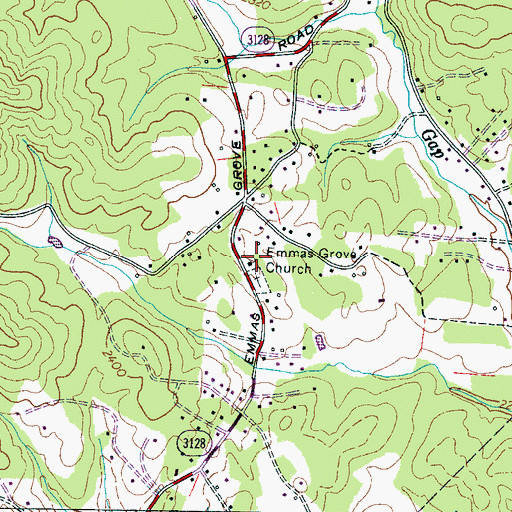 Topographic Map of Emmas Grove Church, NC