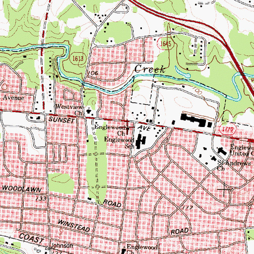Topographic Map of Englewood Church, NC