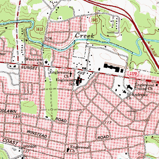 Topographic Map of Englewood School, NC