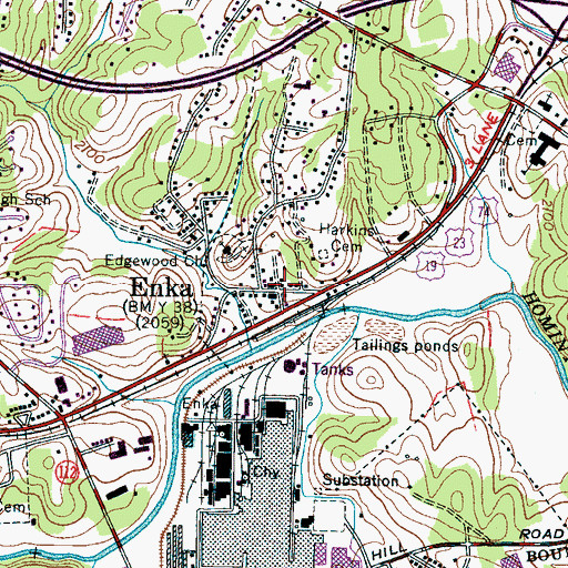 Topographic Map of Enka, NC