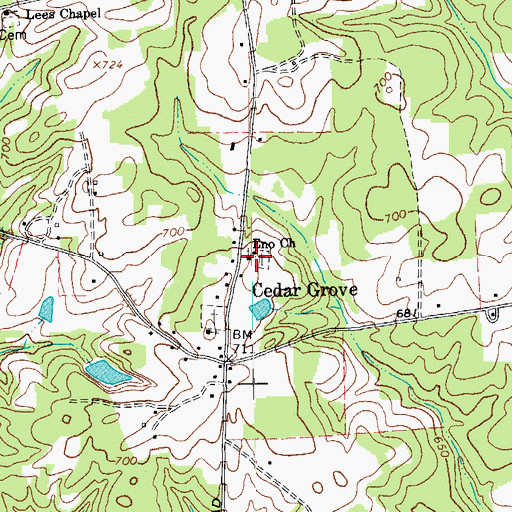 Topographic Map of Eno Church, NC