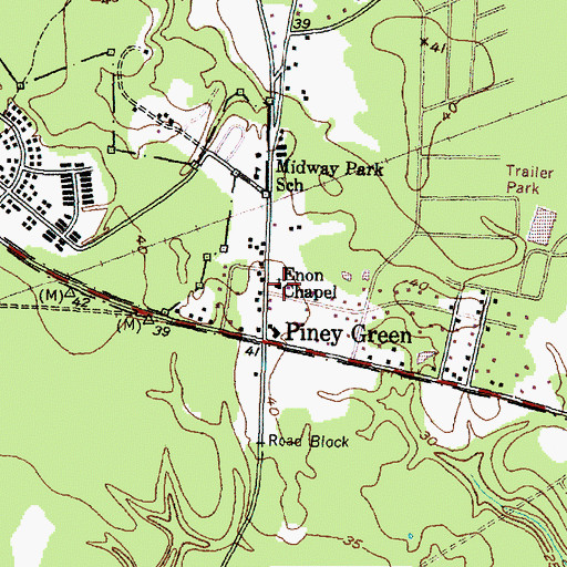 Topographic Map of Enon Chapel, NC