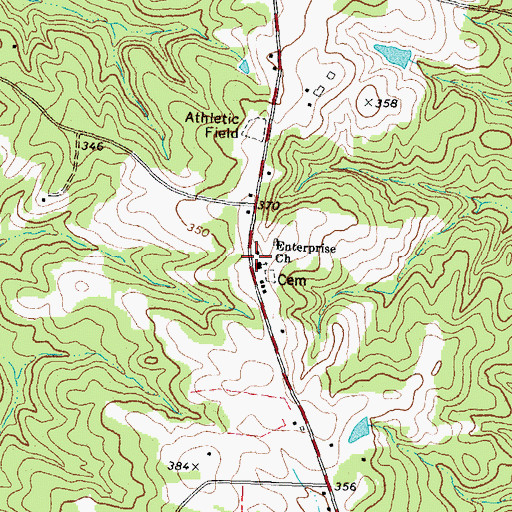 Topographic Map of Enterprise Church, NC