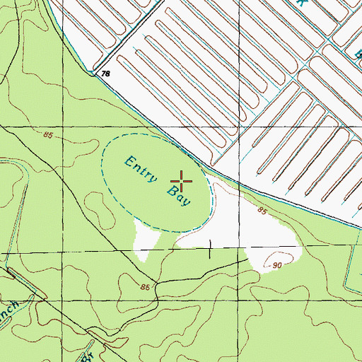 Topographic Map of Entry Bay, NC