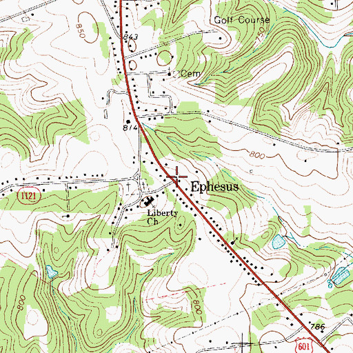 Topographic Map of Ephesus, NC