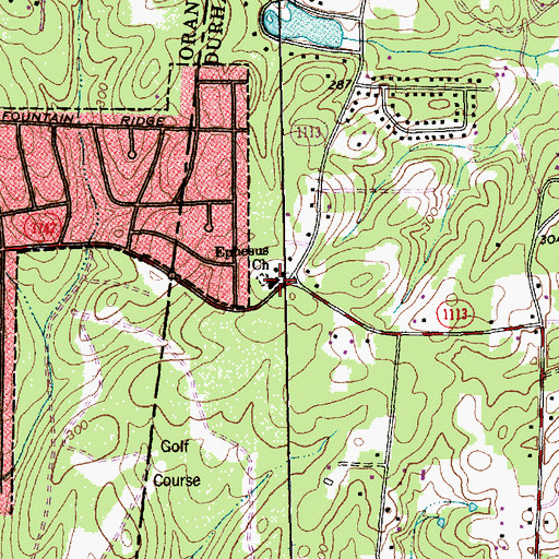 Topographic Map of Ephesus Church, NC