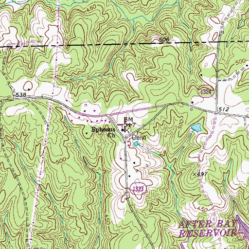 Topographic Map of Ephesus Church, NC