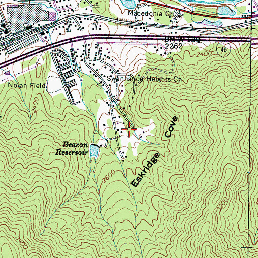 Topographic Map of Eskridge Cove, NC