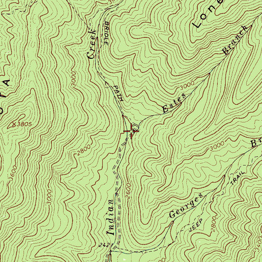 Topographic Map of Estes Branch, NC