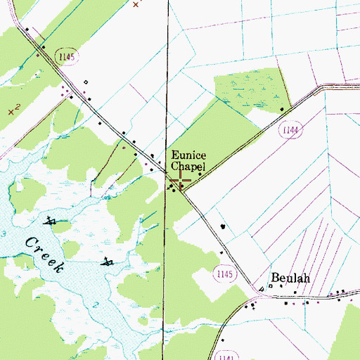 Topographic Map of Eunice Chapel, NC