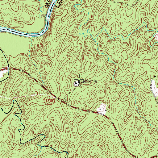 Topographic Map of Euphronia Church, NC