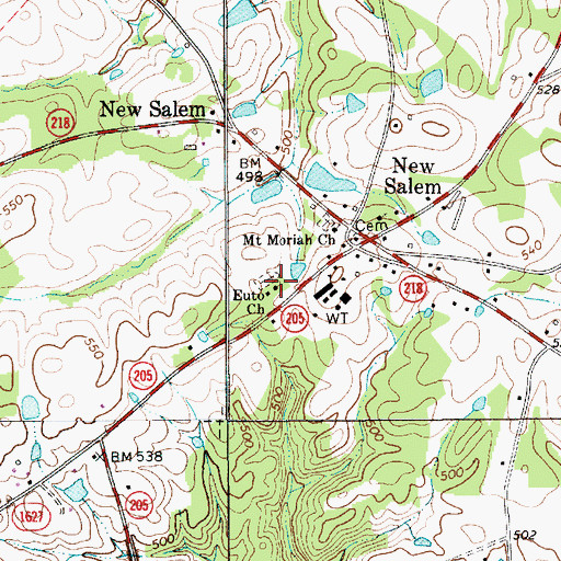 Topographic Map of Euto Church, NC