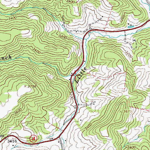 Topographic Map of Evans Branch, NC