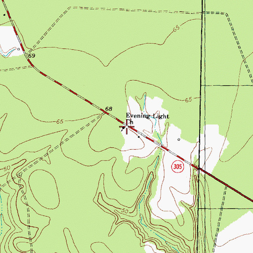 Topographic Map of Evening Light Church, NC