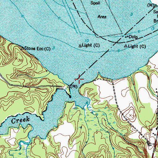 Topographic Map of Everett Creek, NC
