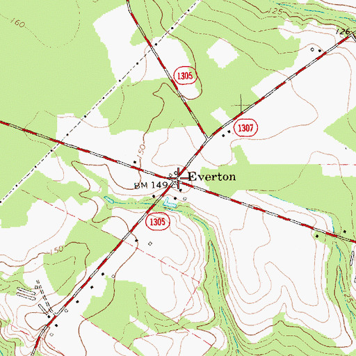 Topographic Map of Everton, NC